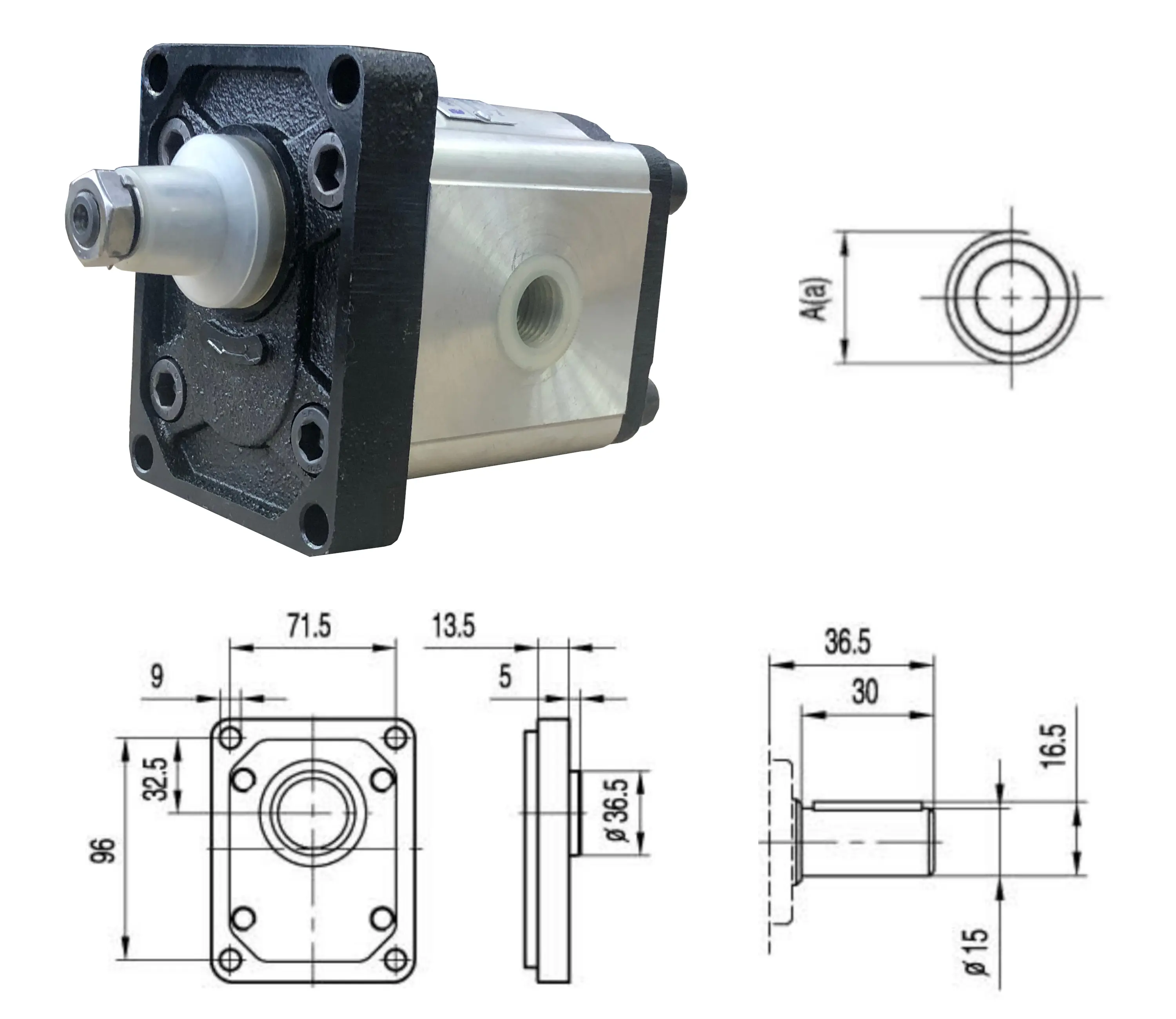 Насос шестеренный BHP2 BO-D22C4L1 GP2, 22 см3, резьба G3/4", 235BAR, правый