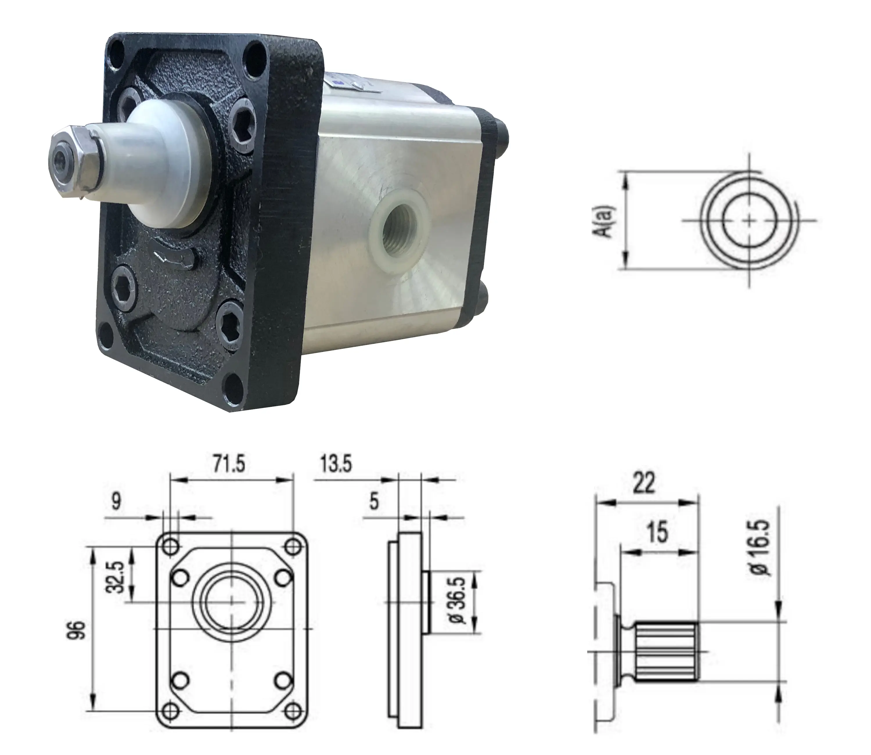 Насос шестеренный BHP2 BO-D16S7L1 GP2, 16 см3, резьба G3/4", 265BAR, правый