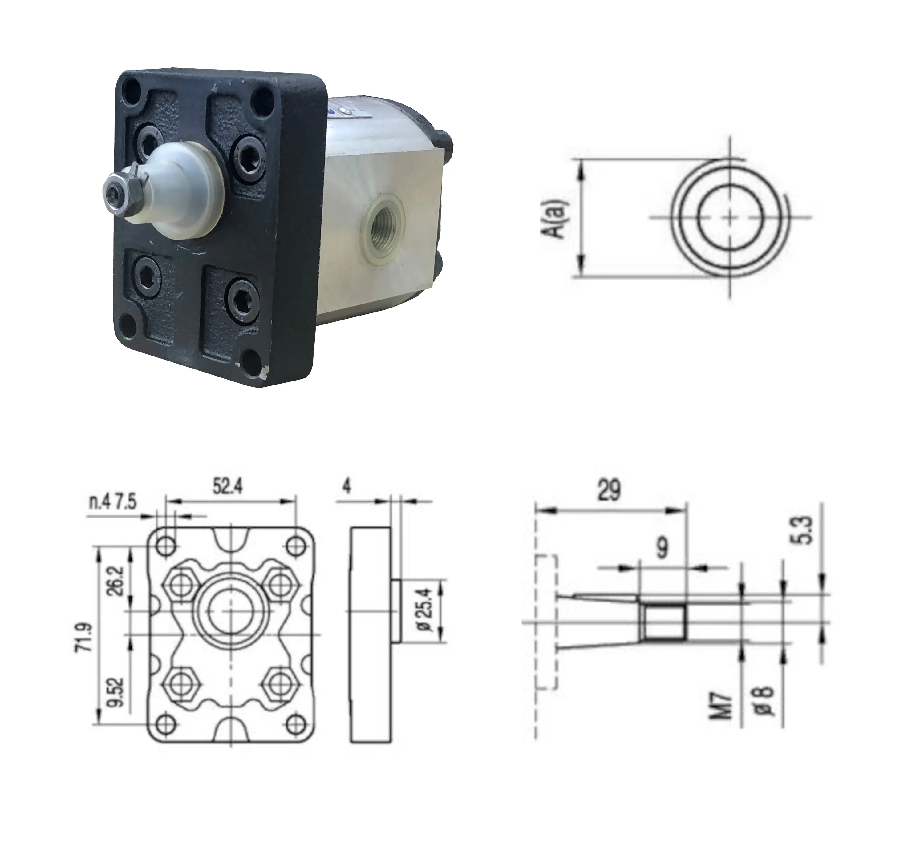 Насос шестеренный BKP1BO-D-7.0T0L3 GP 1, 7.0 см3, резьба G3/8", 180BAR, правый